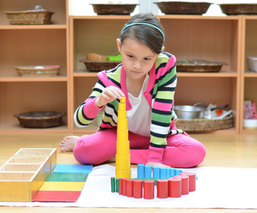 Children between the age group of 2.6 to 5.5 years in a montessori environment